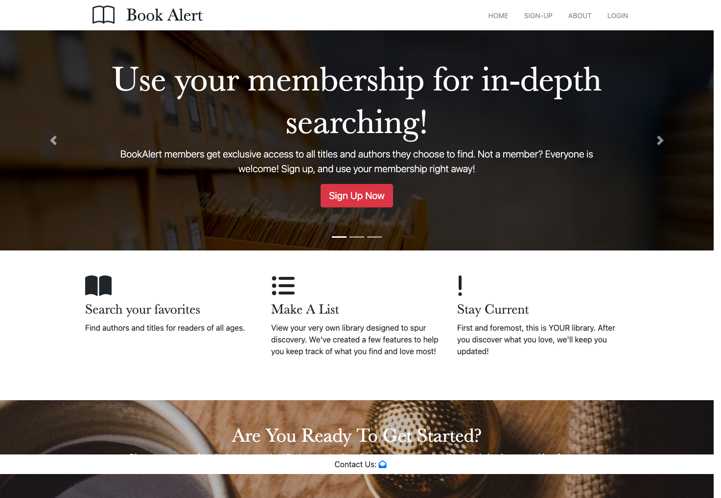 book alert homepage